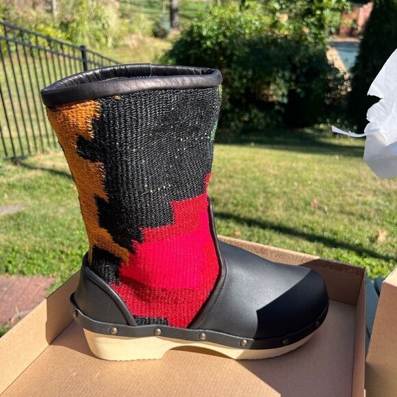 Rosa Mosa Vintage Carpet Tapestry Leather Boots NIB RARE! - Picture 10 of 13